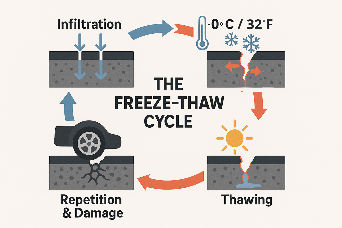 The Freeze-Thaw Cycle: How Winter Weather Wrecks Roadways